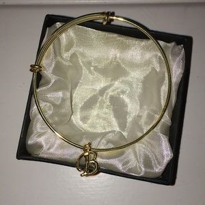 Customizable initial gold plated bangle